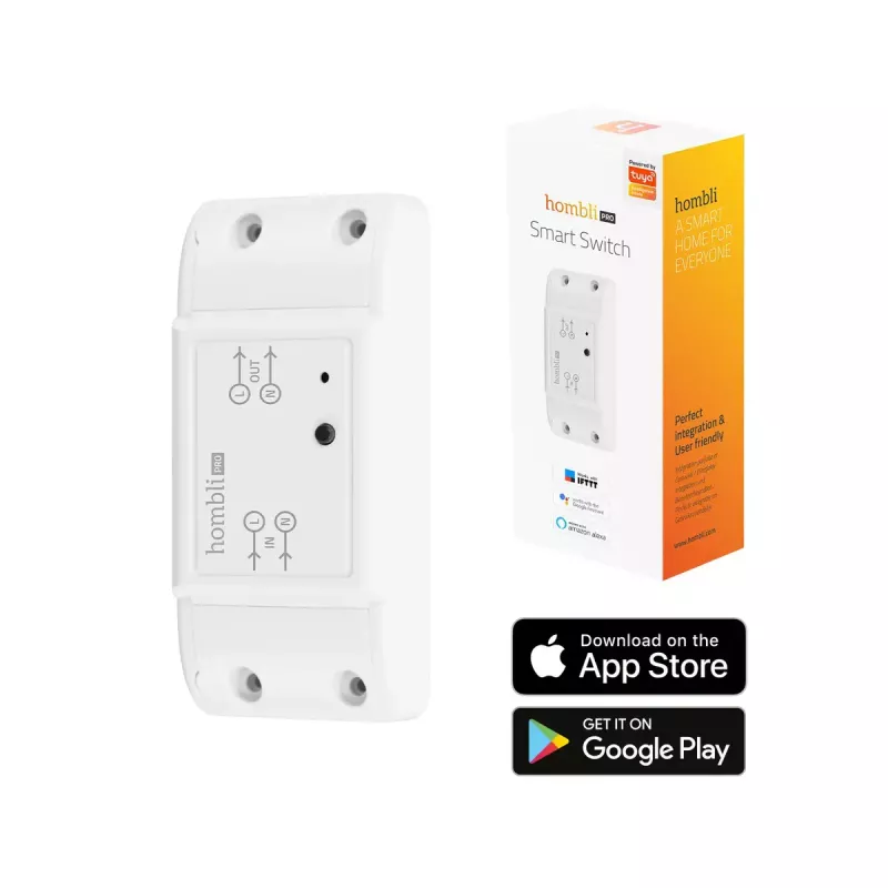 Interruptor inteligente Avanca International BV Hombli Smart Switch 2P inalámbrico 230V (90–250V, 50–60Hz), 39×88×24 mm