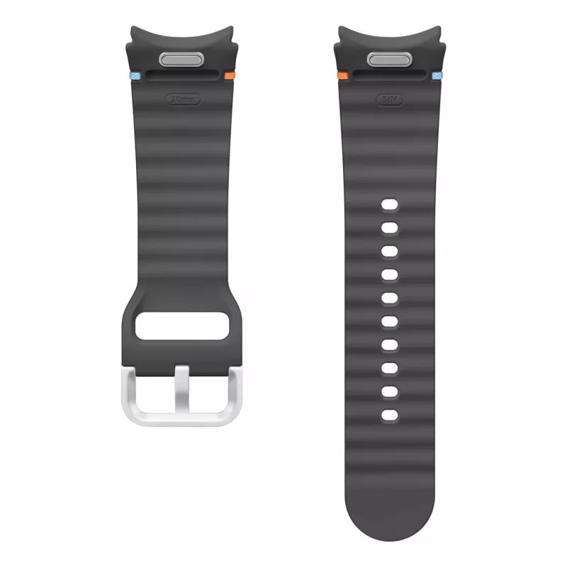 Correa deportiva Samsung (S/M) para Galaxy Watch 7, correa, smartwatch, Gris, Samsung, Galaxy Watch7/Watch6/Watch5 Pro/Watch4, Goma