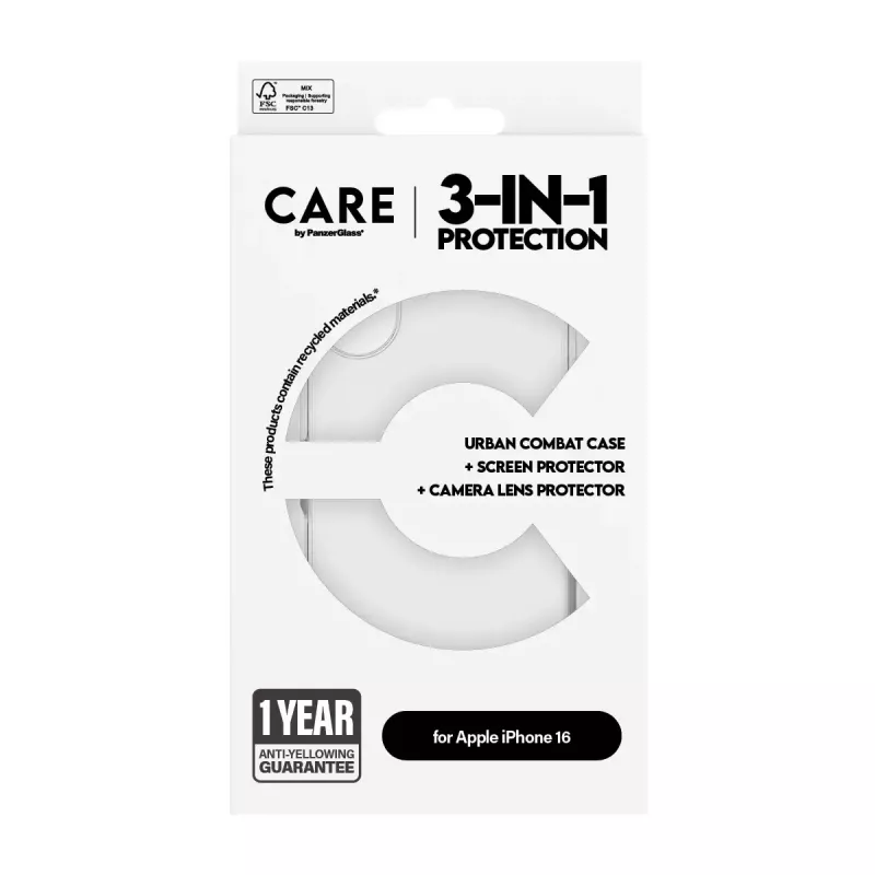 PanzerGlass ® | CARE by ® Pack 3 en 1 Flagship iPhone 16
