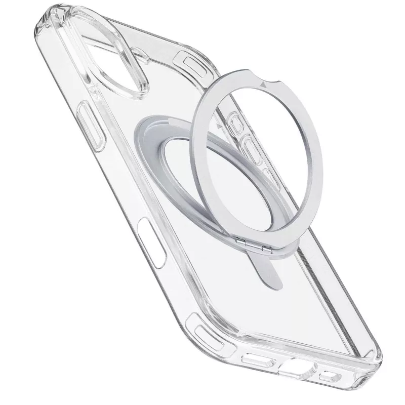 Cellularline Spin Mag - Funda para iPhone 16 con soporte de anillo giratorio, compatible con el ecosistema Magsafe