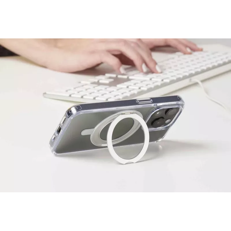 Cellularline Spin Mag - Funda para iPhone 16 con soporte de anillo giratorio, compatible con el ecosistema Magsafe