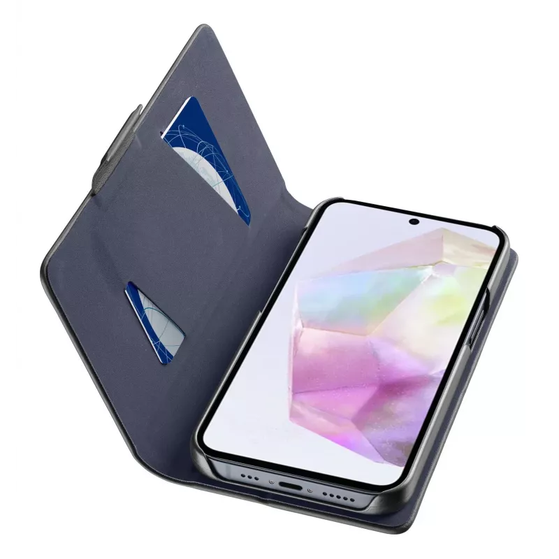 Cellularline Book - Funda tipo libro para Galaxy A36/A56 con compartimento para tarjetas y cierre magnético