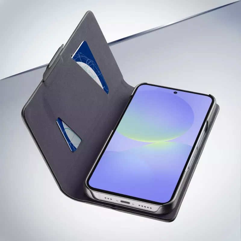 Cellularline Book - Funda tipo libro para Galaxy A36/A56 con compartimento para tarjetas y cierre magnético