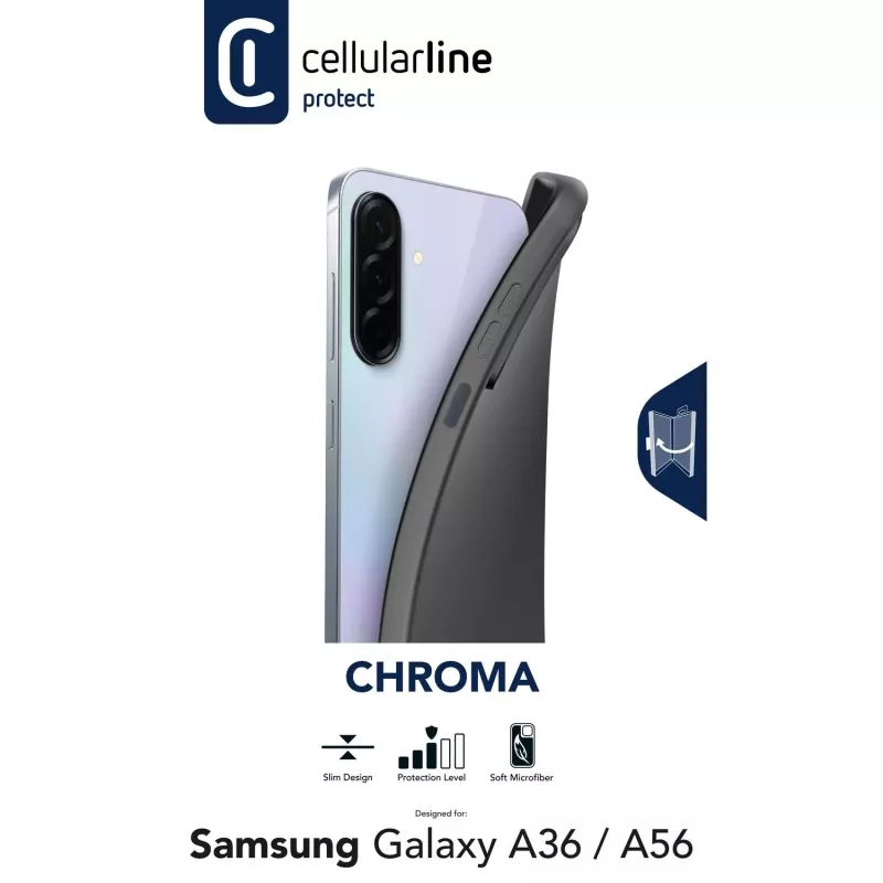 Cellularline Chroma – Funda de goma blanda y colorida para Galaxy A36/A56