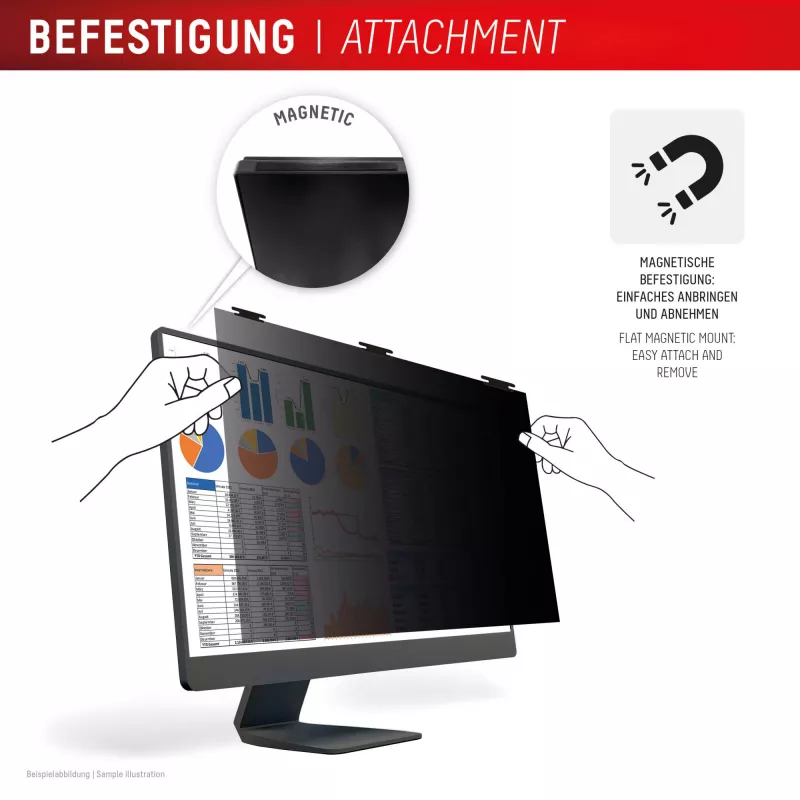 Displex PRIVACY SAFE Filtro de privacidad de 2 vías extraíble para monitor de escritorio 24'' (16:9)