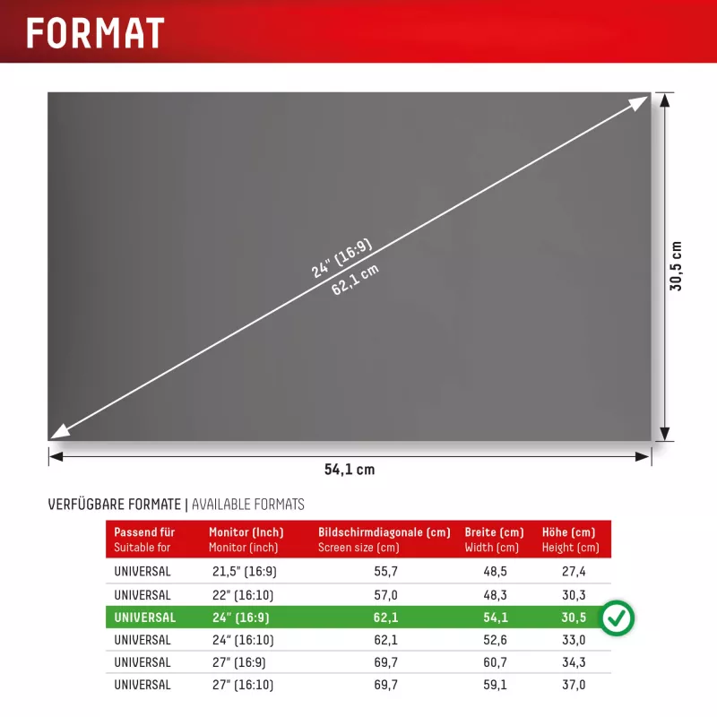 Displex PRIVACY SAFE Filtro de privacidad de 2 vías extraíble para monitor de escritorio 24'' (16:9)