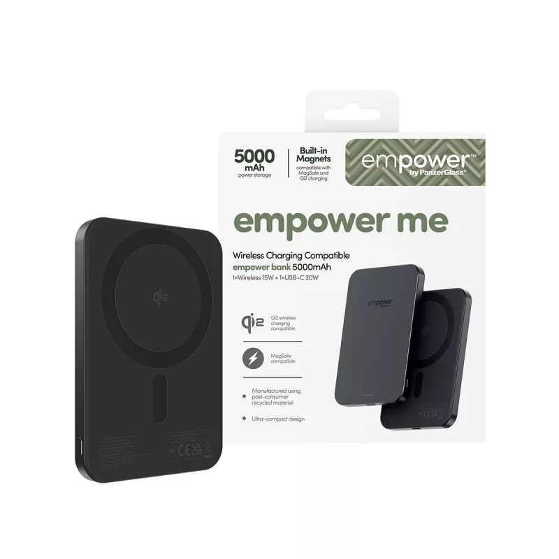 Batería externa PanzerGlass empower™ 5000mAh Space Black cargador portátil