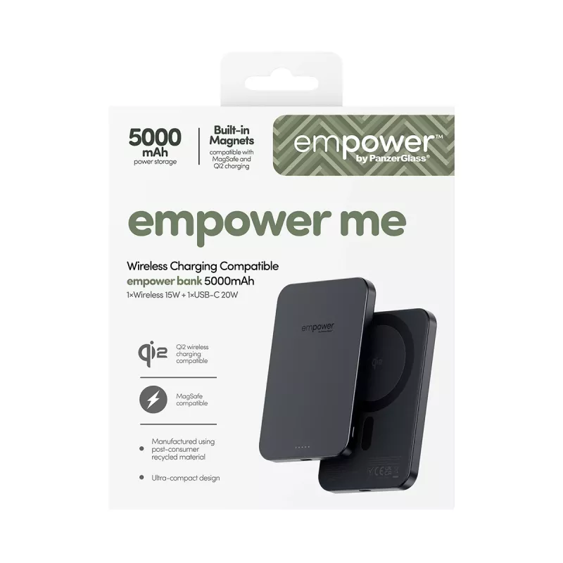 Batería externa PanzerGlass empower™ 5000mAh Space Black cargador portátil