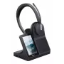 Yealink WH64 auricular dual — con cable e inalámbrico Bluetooth, supraaural, diadema, 50 m de alcance, Negro