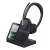 Yealink WH64 auricular dual — con cable e inalámbrico Bluetooth, supraaural, diadema, 50 m de alcance, Negro