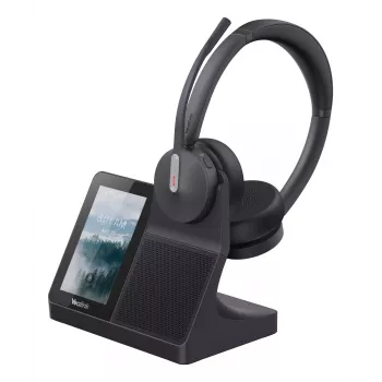 Yealink WH64 auricular dual — con cable e inalámbrico Bluetooth, supraaural, diadema, 50 m de alcance, Negro
