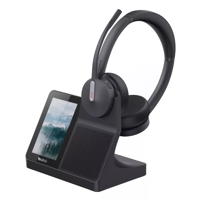 Yealink WH64 auricular dual — con cable e inalámbrico Bluetooth, supraaural, diadema, 50 m de alcance, Negro
