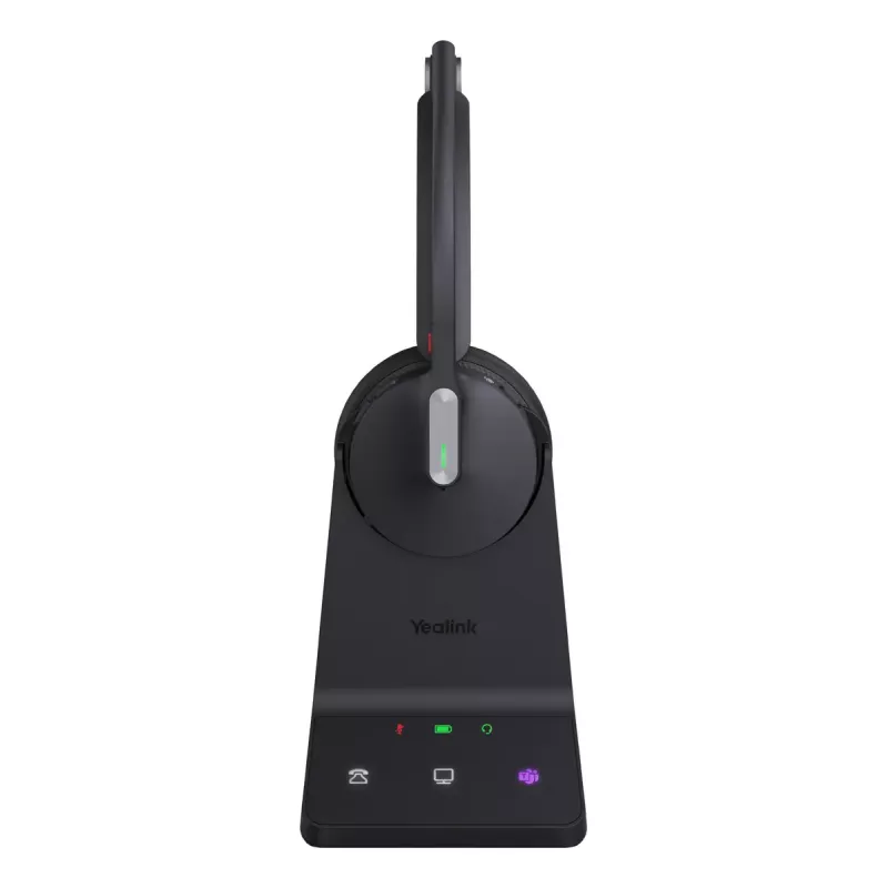Auricular mono inalámbrico Yealink WH64 Teams — Bluetooth, supraaural, 20–20000 Hz, 150 m de alcance, Negro