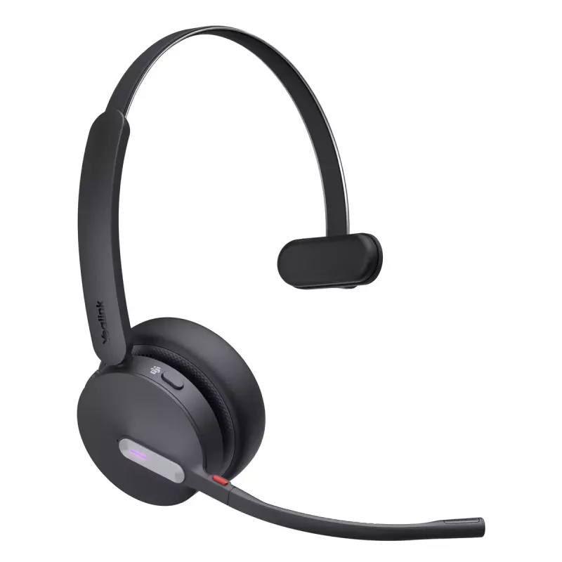 Auricular mono inalámbrico Yealink WH64 Teams — Bluetooth, supraaural, 20–20000 Hz, 150 m de alcance, Negro