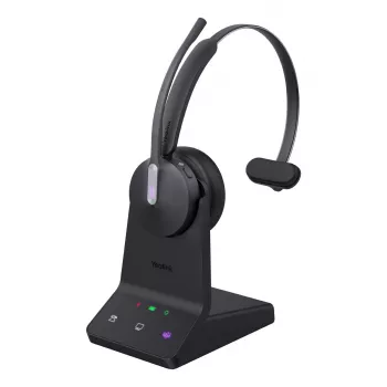 Auricular mono inalámbrico Yealink WH64 Teams — Bluetooth, supraaural, 20–20000 Hz, 150 m de alcance, Negro
