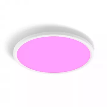 Lámpara de techo Philips Hue Devote lámpara de techo delgada M, redonda LED 23W, blanca, Ø42,1 cm, uso universal