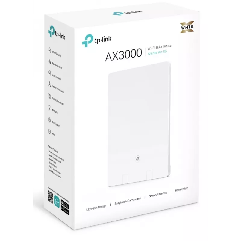 Router WLAN TP-Link AIR R5 (pack de 3) – banda dual 2,4/5 GHz, Wi‑Fi 6, Gigabit Ethernet, USB, Blanco