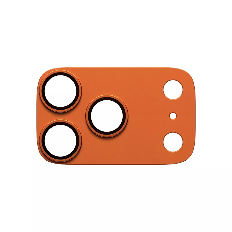 Protección de cámara PanzerGlass Fender para iPhone 17 Pro — silicona, Cosmic Orange, resistente a arañazos y golpes