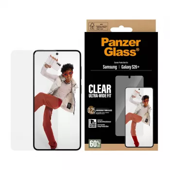 Protector de pantalla templado PanzerGlass para Samsung Galaxy S26+ – U-Wide Fit con EasyAligner