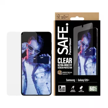 Lámina protectora de pantalla PanzerGlass SAFE. by ® Samsung New Galaxy S 2026 Plus | ajuste ultra ancho con EasyAligner