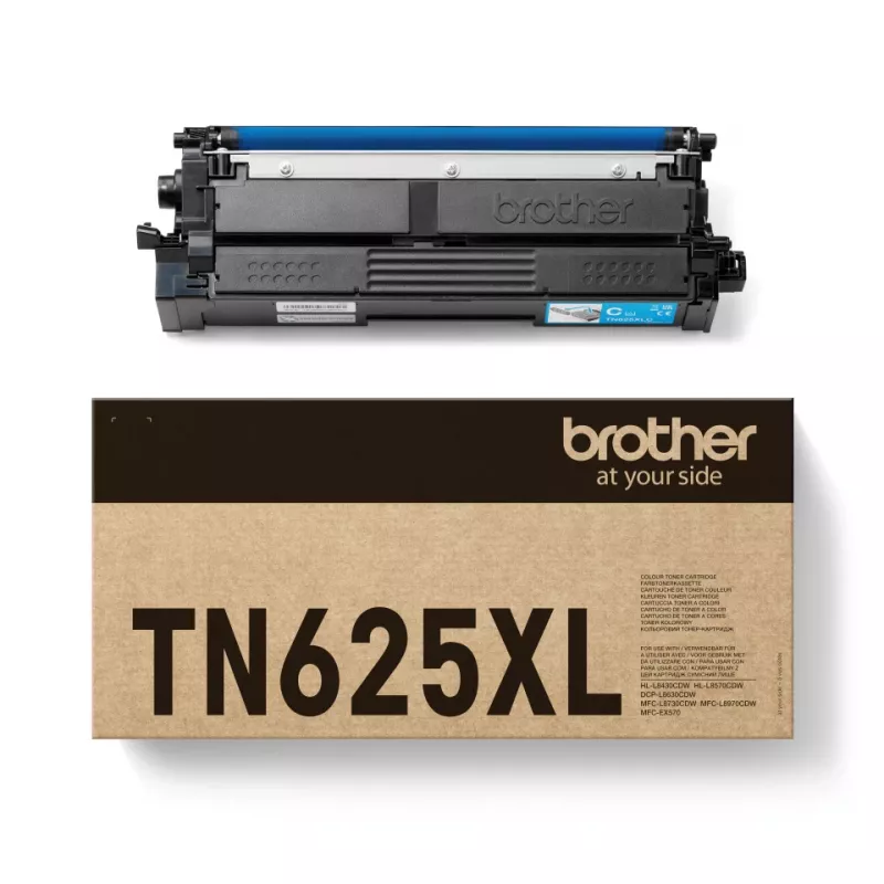 Cartucho de tóner Brother TN-625XLC original cian, rendimiento 4500 páginas, 1 ud.