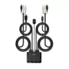 Conmutador KVM con cables Lindy de 2 puertos HDMI 18G, USB Type-C, USB 2.0 y audio
