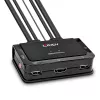 Lindy Switch KVM de 2 puertos, HDMI 4K60, USB 2.0 y audio, cable, negro