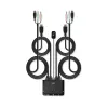 Lindy Switch KVM de 2 puertos, HDMI 4K60, USB 2.0 y audio, cable, negro