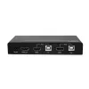 Conmutador KVM Lindy de 2 puertos HDMI 4K60, USB 2.0 y audio, 4096 x 2160 píxeles, 4K Ultra HD, negro
