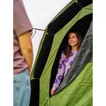 Tienda de campaña COLEMAN Rocky Mountain 5 BlackOut verde/gris — modelo 2025, tienda túnel familiar para 5 personas