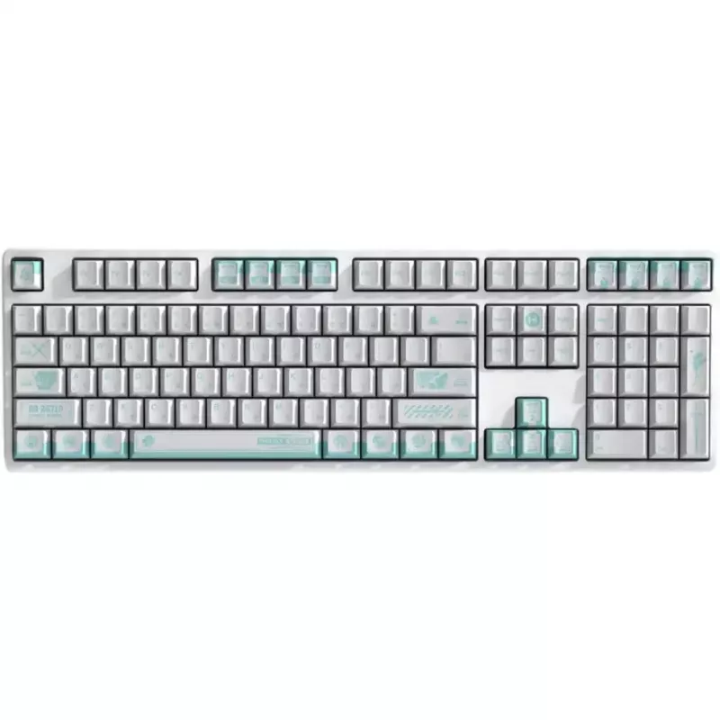 Set de teclas HYTE Firefly — esquema de color blanco/turquesa para teclados mecánicos