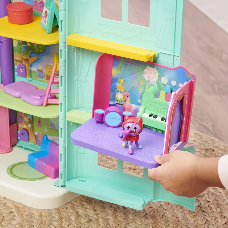 Casa de muñecas de Gabby, sala de música Groovy con figura de Daniel James Catnip, 2 accesorios, 2 muebles y 2 entregas, juguete para niños a partir de 3 años