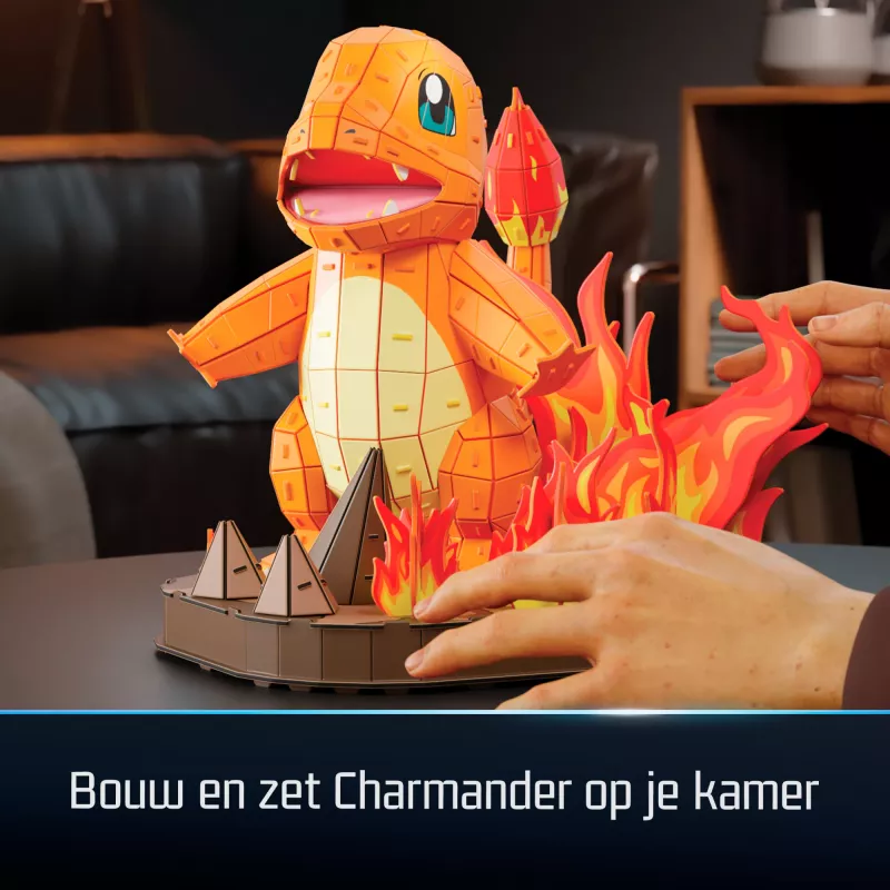 4D Build, kit de construcción de modelo 3D de Pokémon Charmander, figura Pokémon, colección Kanto First Partner, decoración de escritorio, 241 piezas, a partir de 12 años