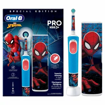Oral-B Vitality Pro Kids Spiderman cepillo de dientes eléctrico infantil azul, rojo