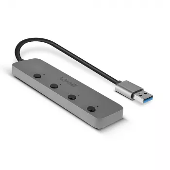 Lindy Hub USB 3.0 de 4 puertos con interruptores de encendido/apagado