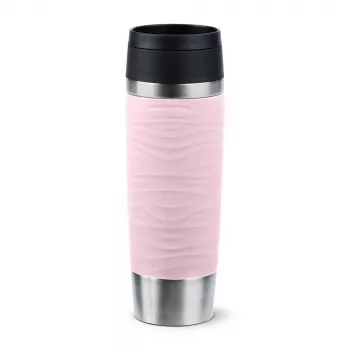 Vaso de viaje EMSA Travel Mug Waves Grande 500 ml Rosa, Acero inoxidable