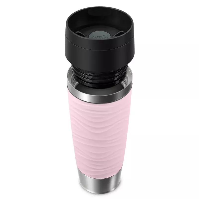 Vaso de viaje EMSA Travel Mug Waves Grande 500 ml Rosa, Acero inoxidable