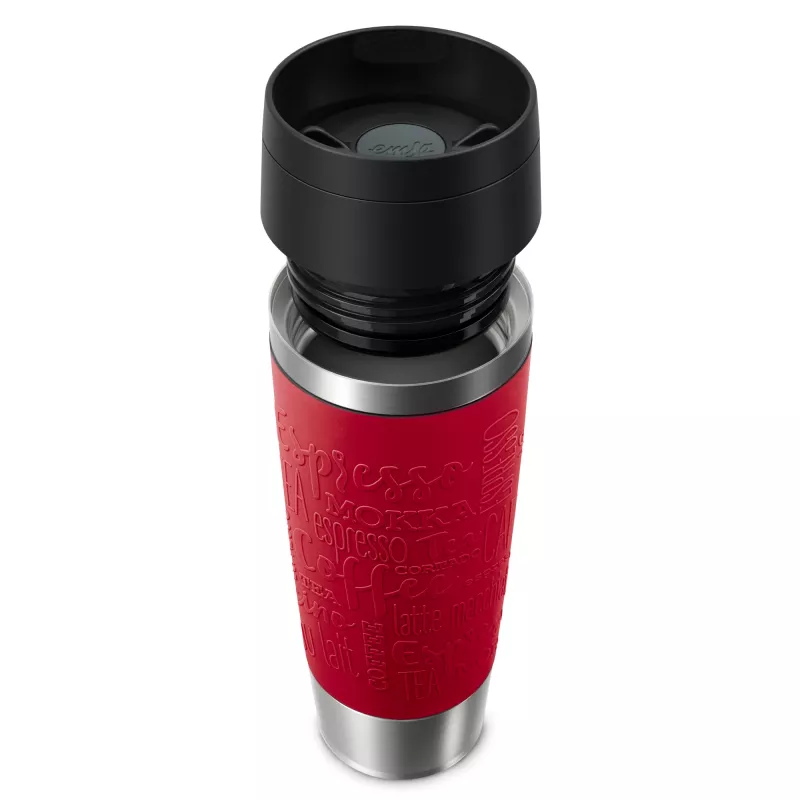 Vaso de viaje EMSA Travel Mug Classic N2022200 500 ml Negro, Rojo, Acero inoxidable Acero inoxidable