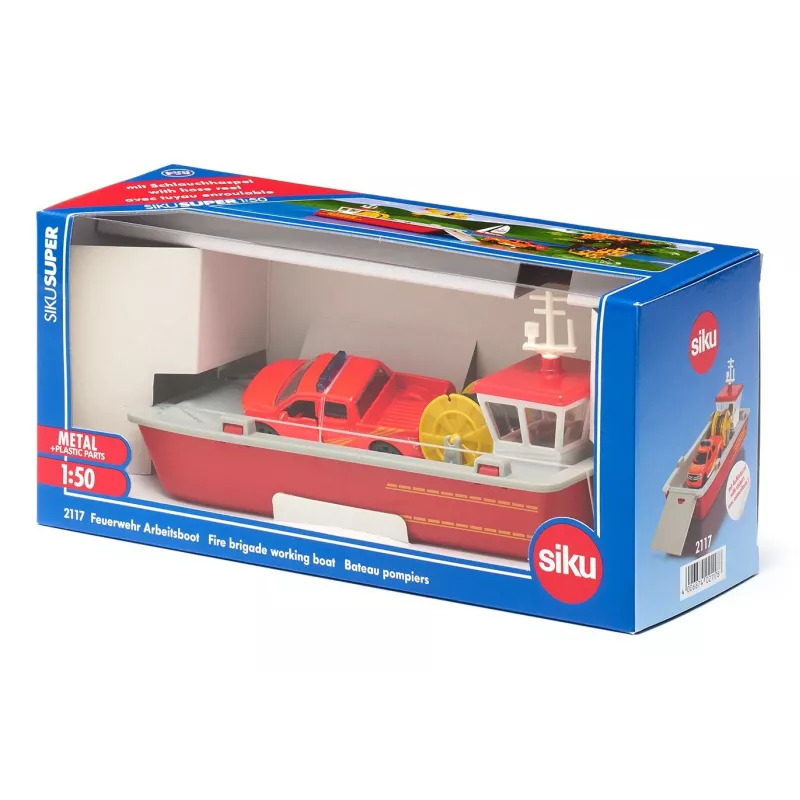 Siku Lancha de trabajo de bomberos Modelo de barco de bomberos Premontado 1:50