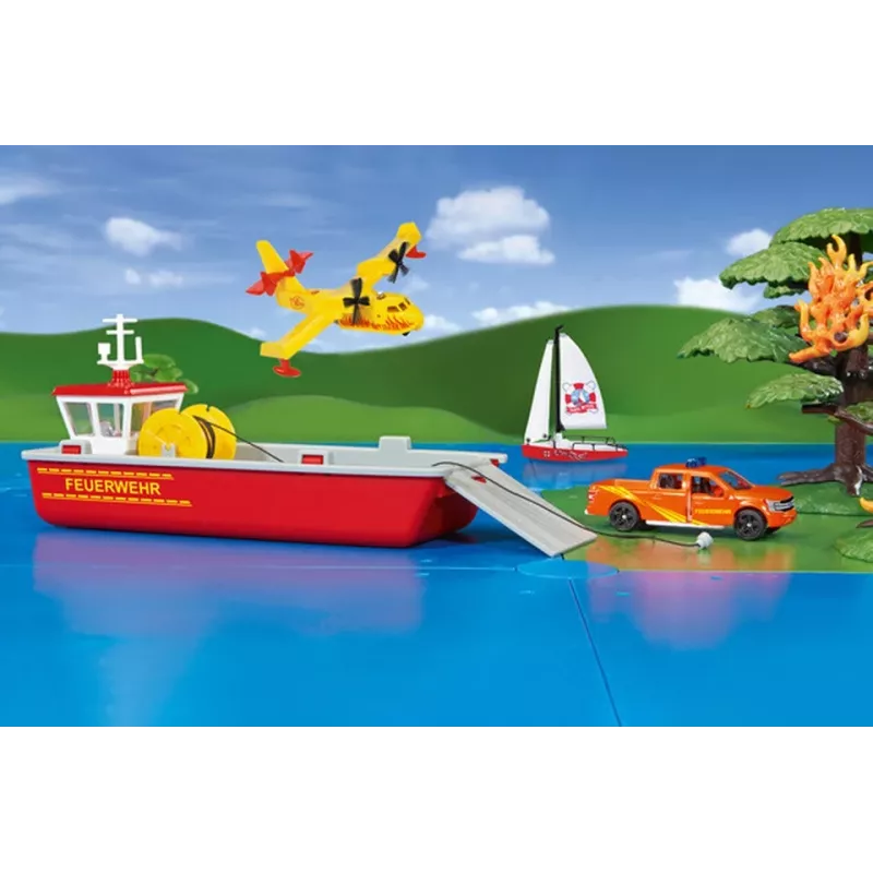 Siku Lancha de trabajo de bomberos Modelo de barco de bomberos Premontado 1:50
