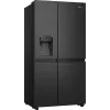 Frigorífico side-by-side Hisense RS818N4TFE, independiente, puerta americana, negro, táctil, LED, display en la puerta