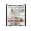 Frigorífico side-by-side Hisense RS818N4TFE, independiente, puerta americana, negro, táctil, LED, display en la puerta