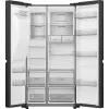 Frigorífico side-by-side Hisense RS818N4TFE, independiente, puerta americana, negro, táctil, LED, display en la puerta