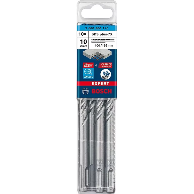 Bosch Expert SDS-plus-7X Broca para martillo 5 mm x 165 mm, 10 uds. (2608900158)