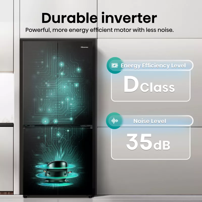 Hisense RQ5P470SAFD independiente 483 L negro, acero inoxidable