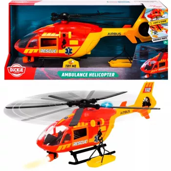 Helicóptero de rescate de juguete Dickie Modelo 203716024, diseño realista, vehículo de juguete