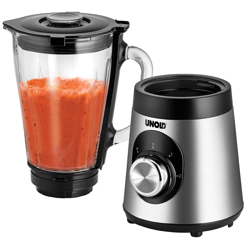 Unold Edel 1,5 L Batidora de mesa 500 W Negro, Acero inoxidable, Transparente