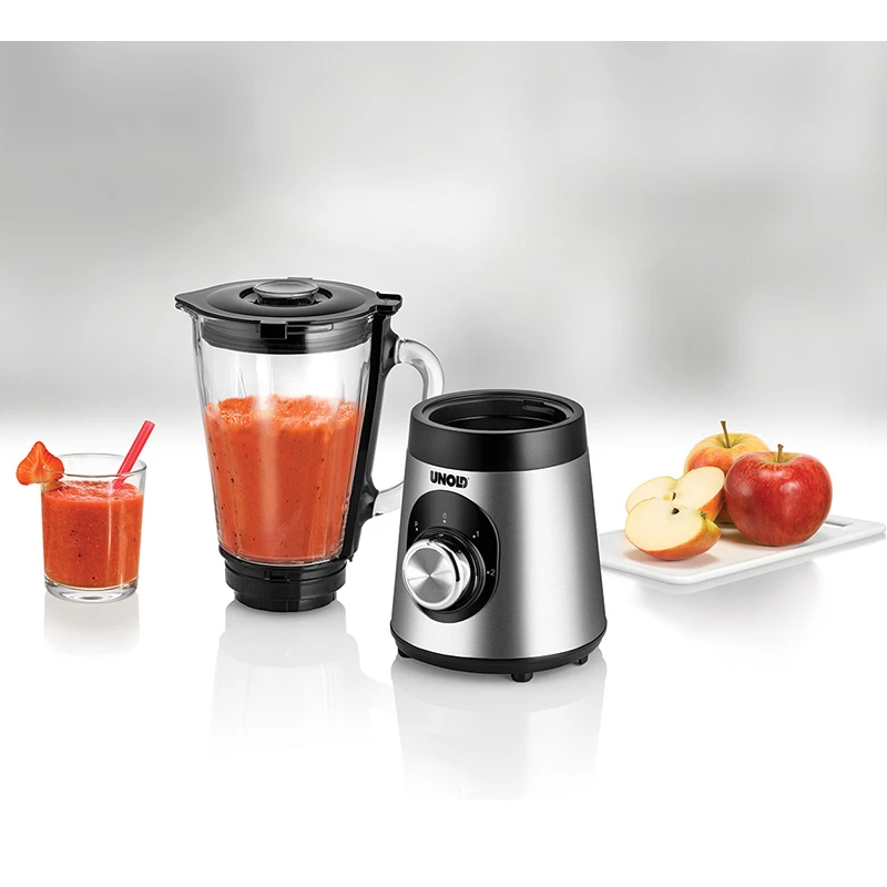 Unold Edel 1,5 L Batidora de mesa 500 W Negro, Acero inoxidable, Transparente