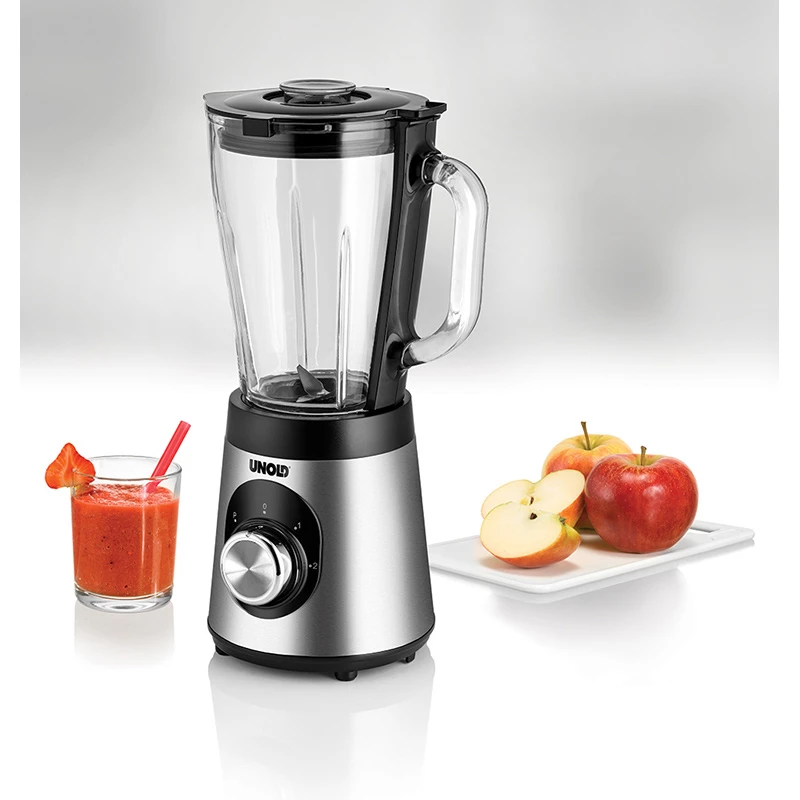Unold Edel 1,5 L Batidora de mesa 500 W Negro, Acero inoxidable, Transparente