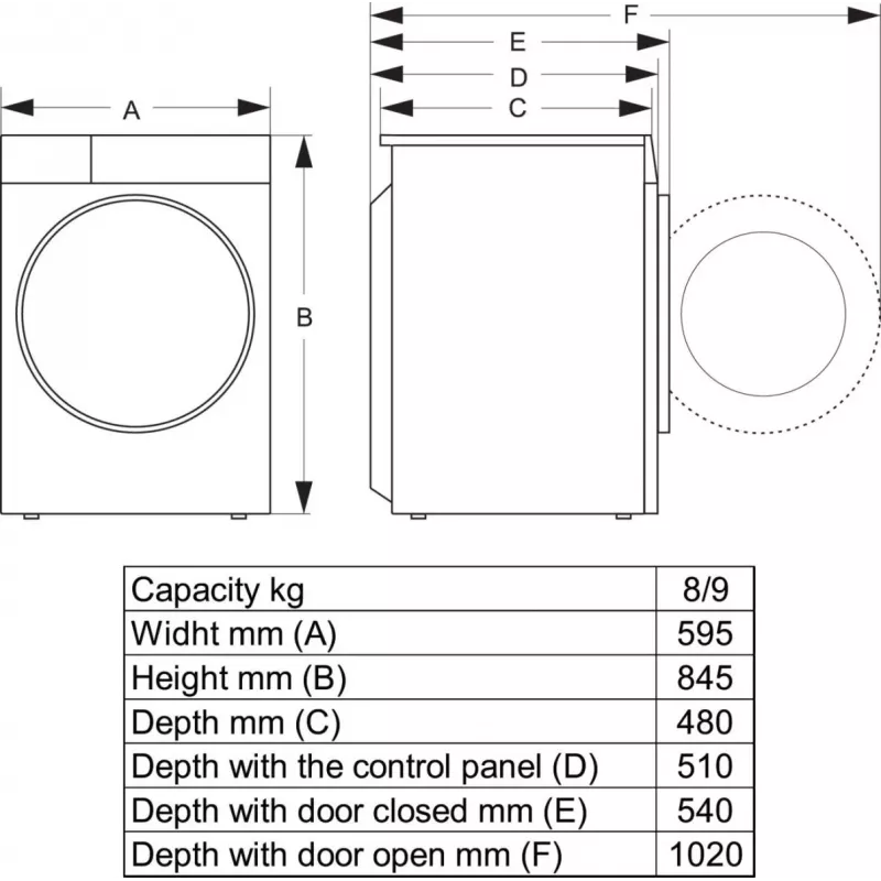 Hisense WD3S8043BW3 lavadora-secadora de libre instalación carga frontal blanca